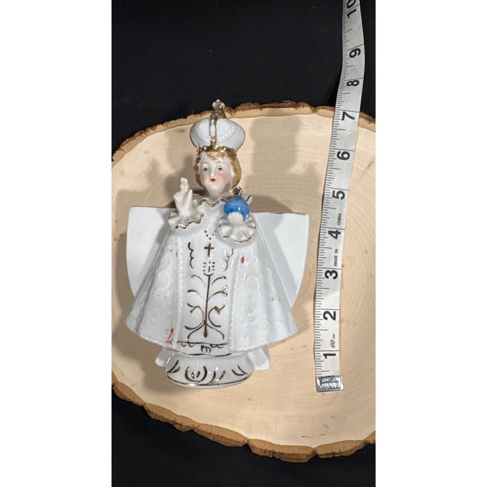 Vintage Infant Of Prague & Madonna Figurines With Gold Detailing Glossy Finish - Picture 16 of 16